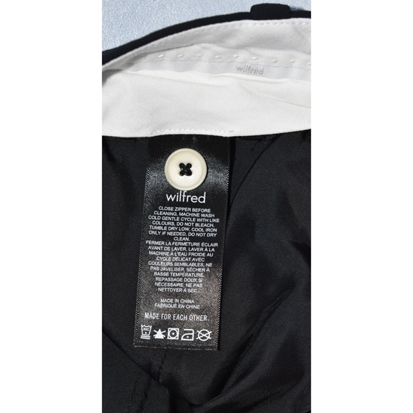 A5 Auth WILFRED Black Pleated Front Straight Relaxed Trouser Pants Size 00 - Picture 7 of 7